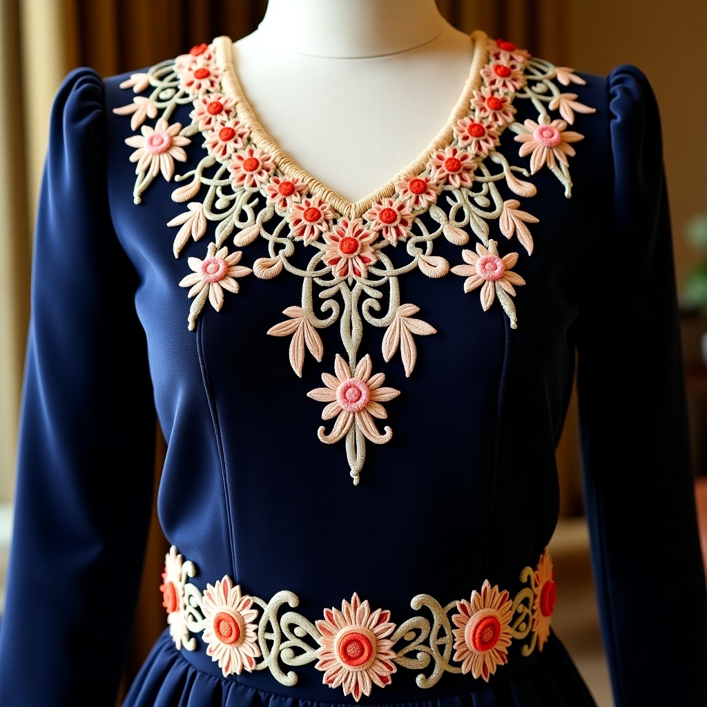 Noble Garden Court Embroidered Gown