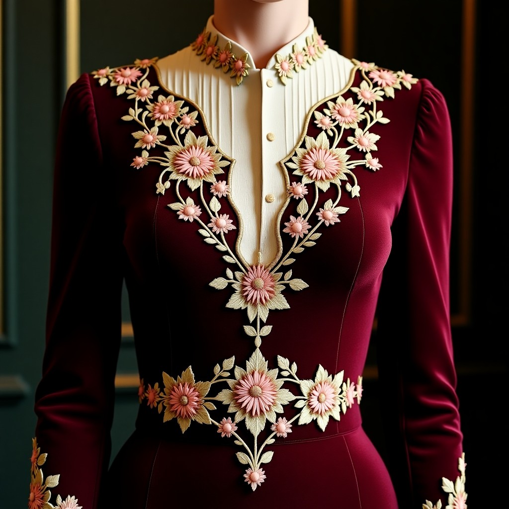 Imperial Rose Court Embroidered Dress