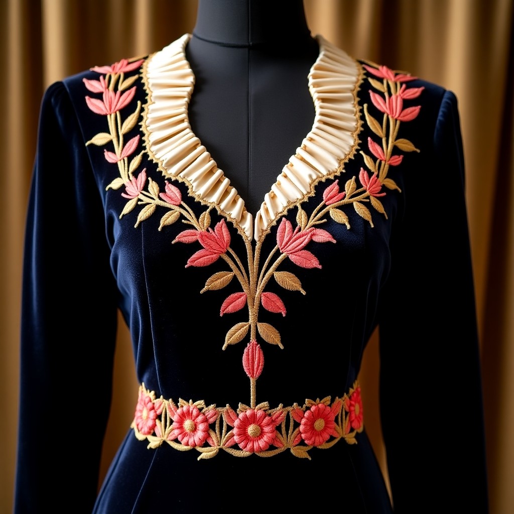 Royal Rose Garden Neck Dress