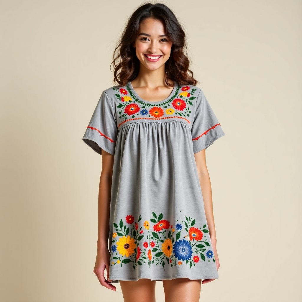 Bohemian Floral Embroidered Garden Dress