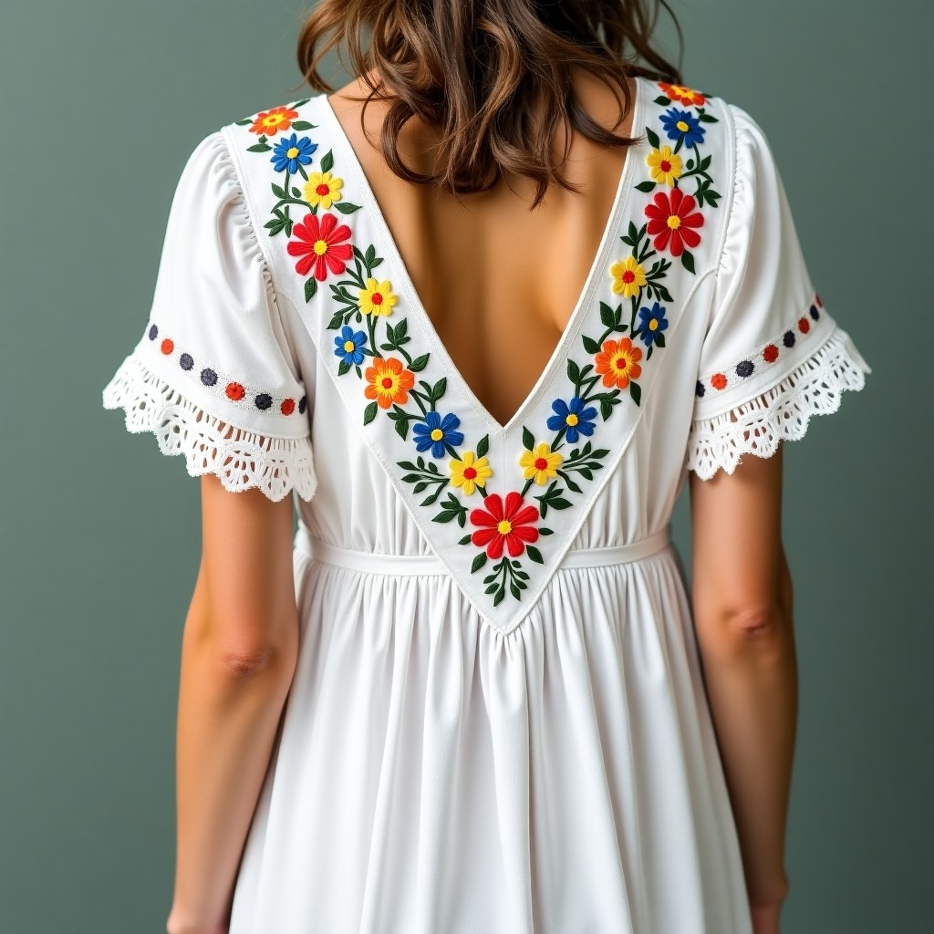 Bohemian Blossom Vine Embroidered Maxi Dress