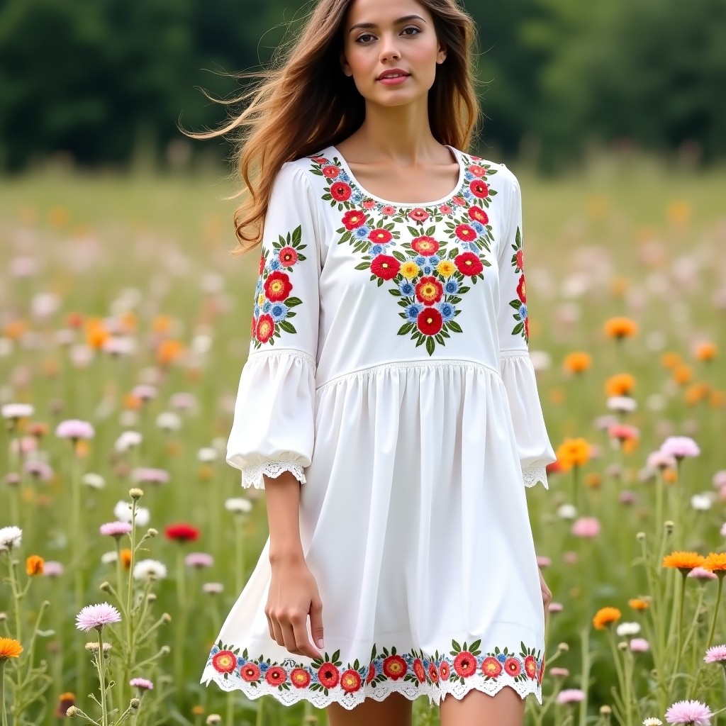 Bohemian Meadow Vine Floral Dress