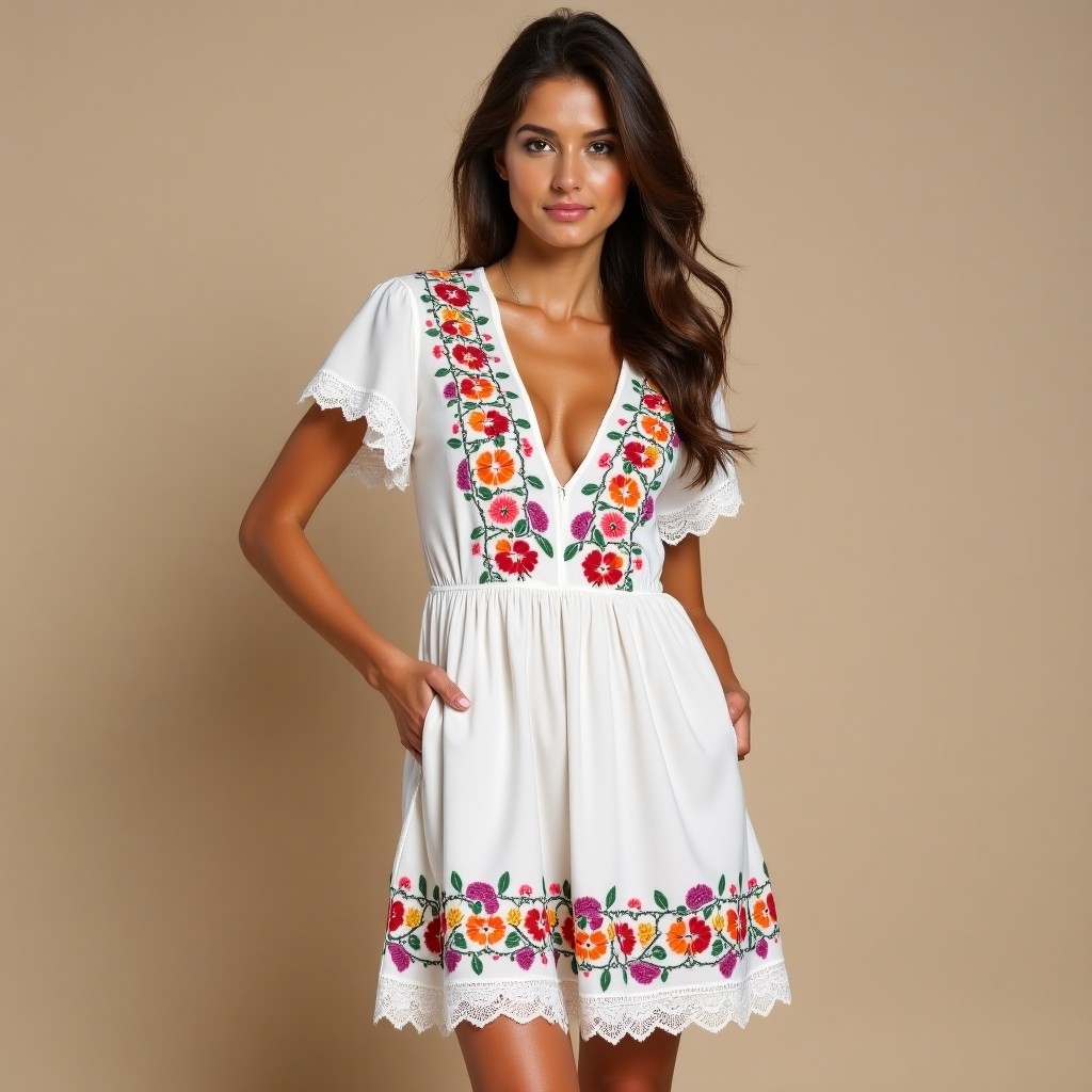 Bohemian Leaf Blossom Meadow Dress
