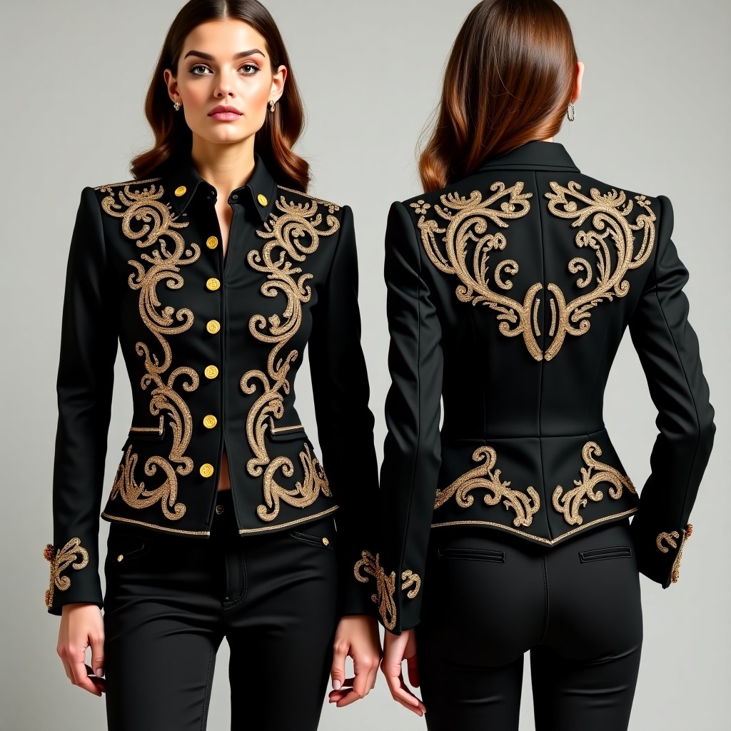 Premium Ornate Embroidered Formal Jacket Dress