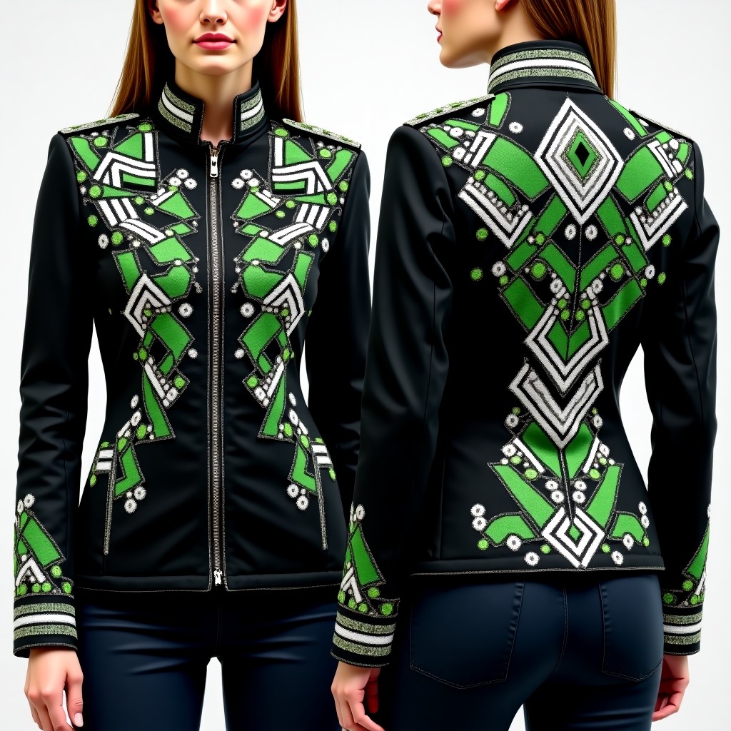 Luxury Filigree Vine Embroidered Jacket Dress