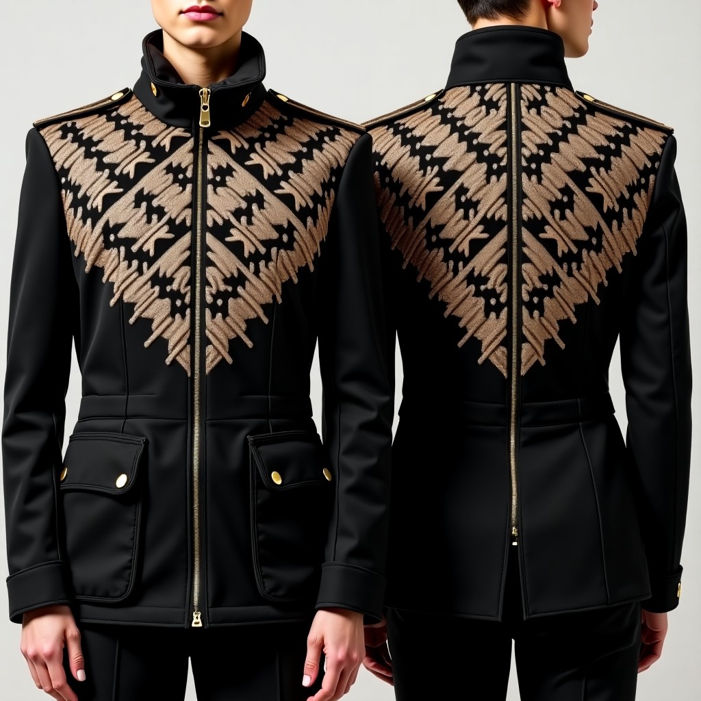 Fancy Couture Scroll Embroidered Jacket