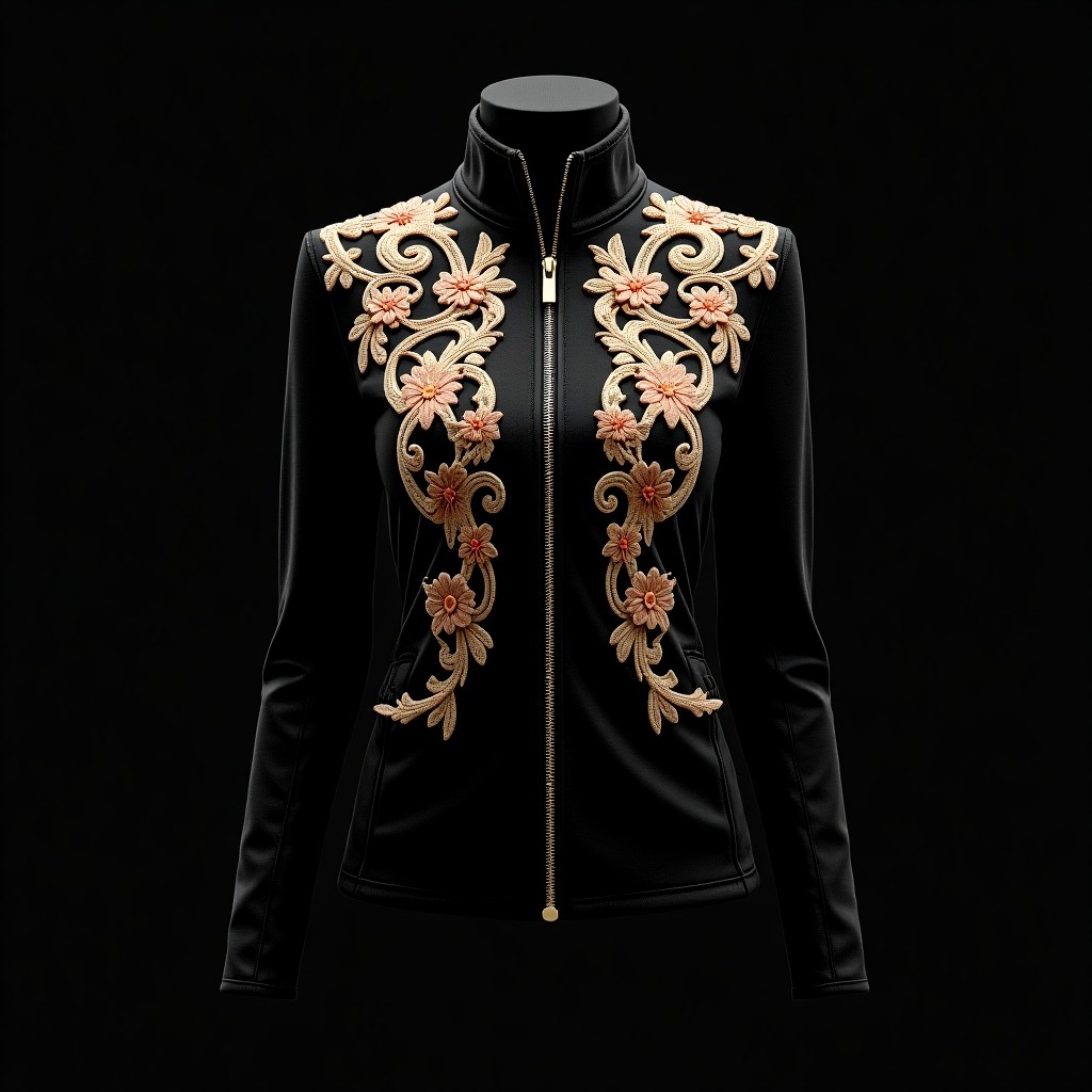 Elegant Royal Floral Vine Jacket Dress