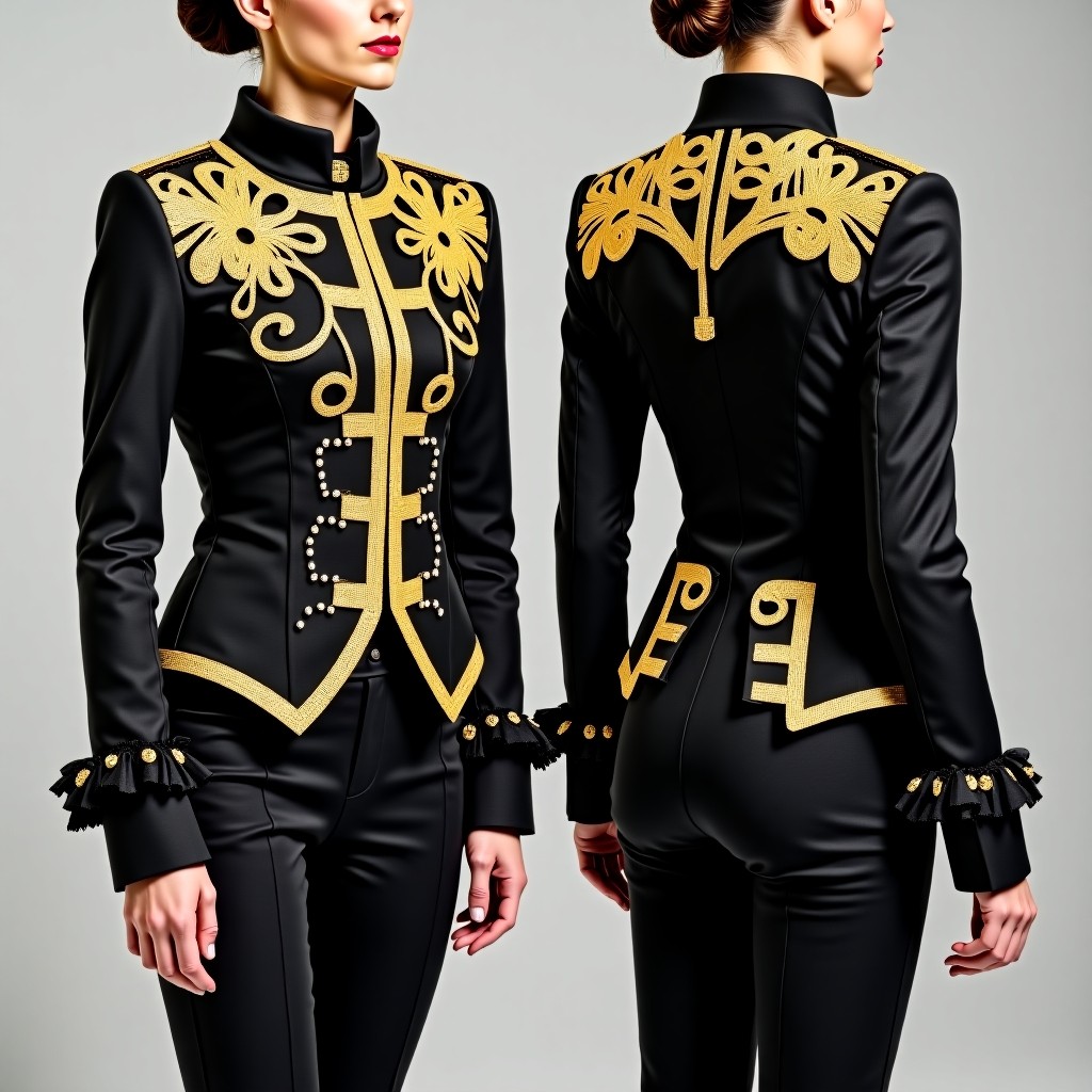 Ornate Vine Border Jacket Dress