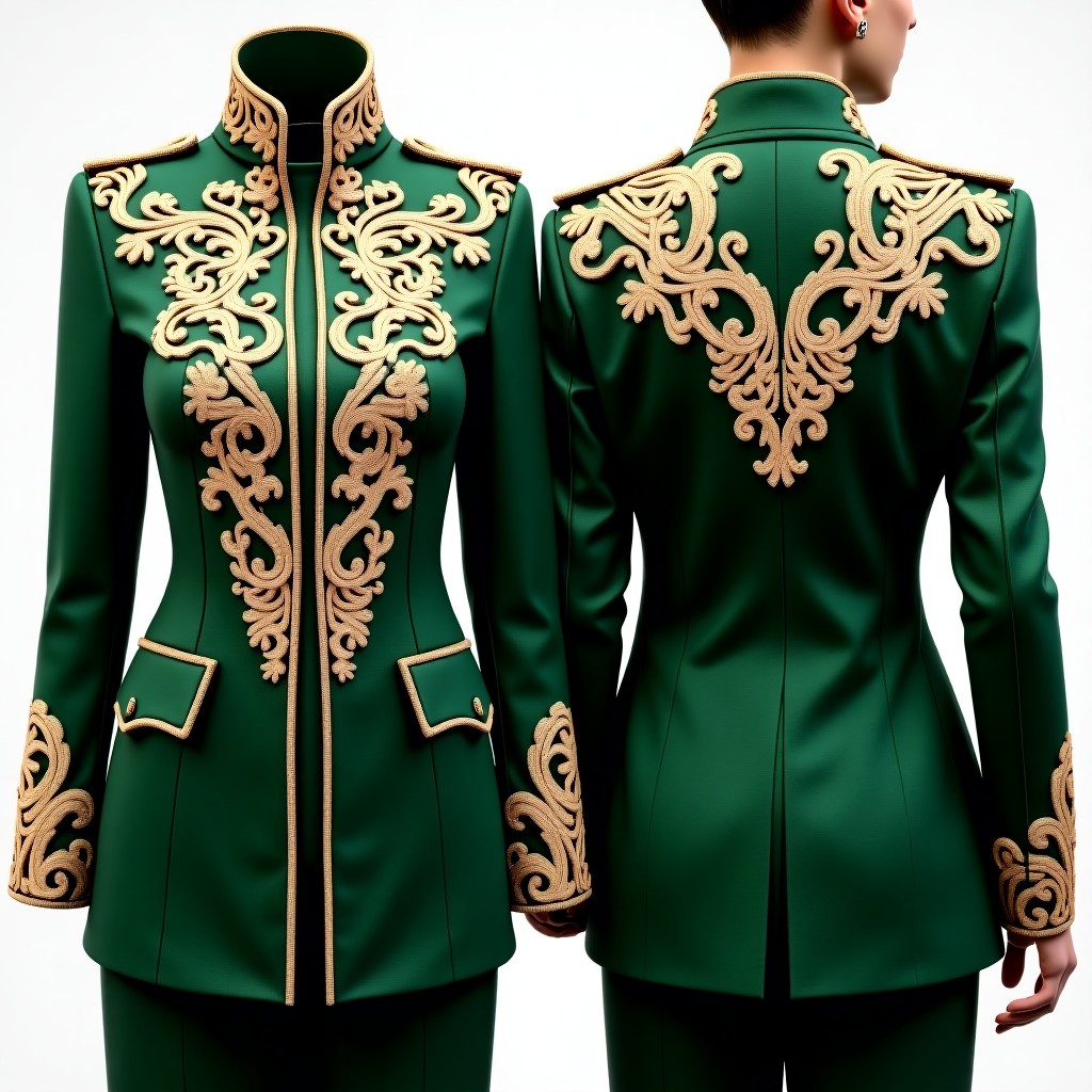 Fancy Ornamental Scroll Jacket Dress