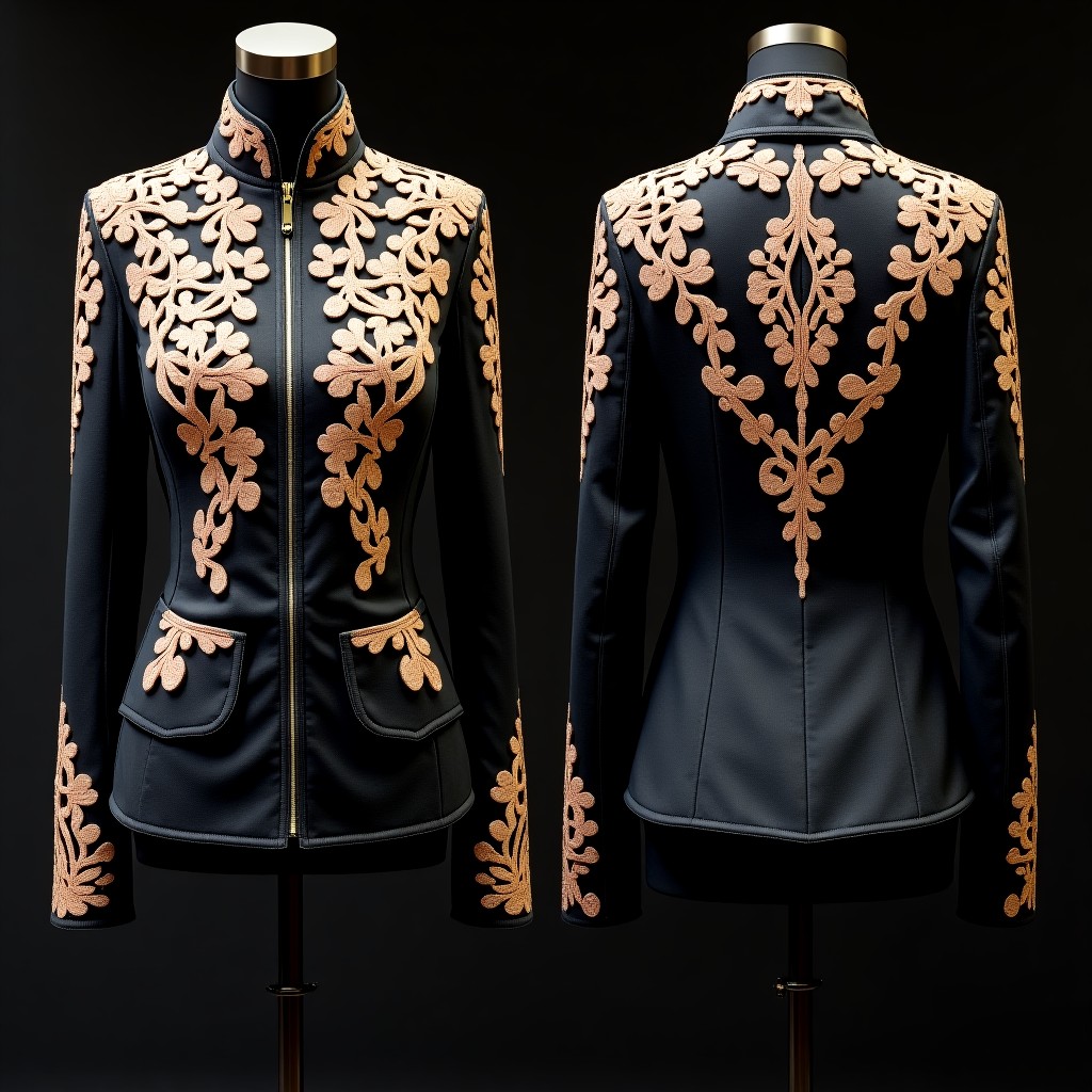 Elegant Ornamental Branch Fashion Jacket