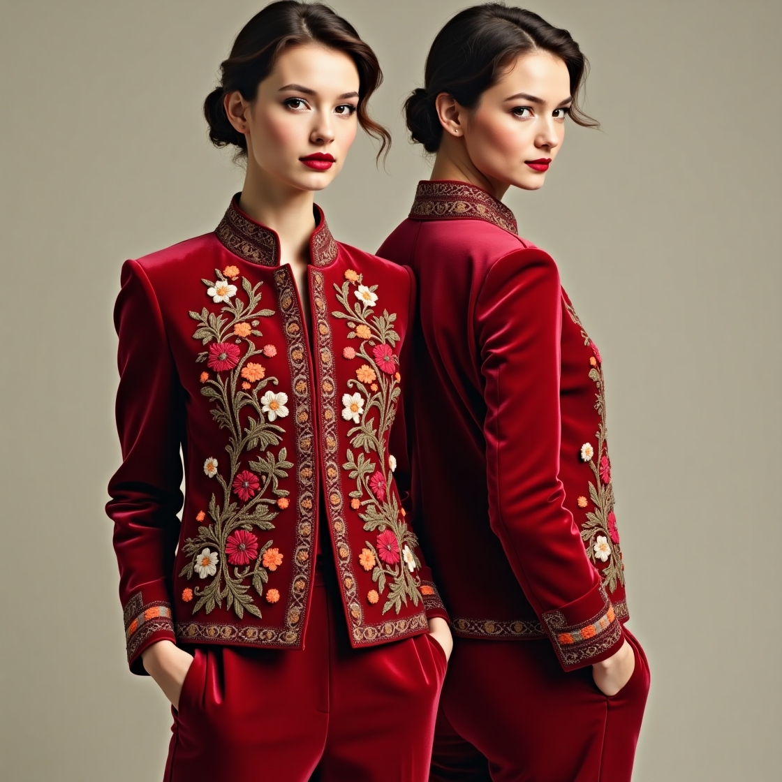 Statement Floral Embroidered Blazer