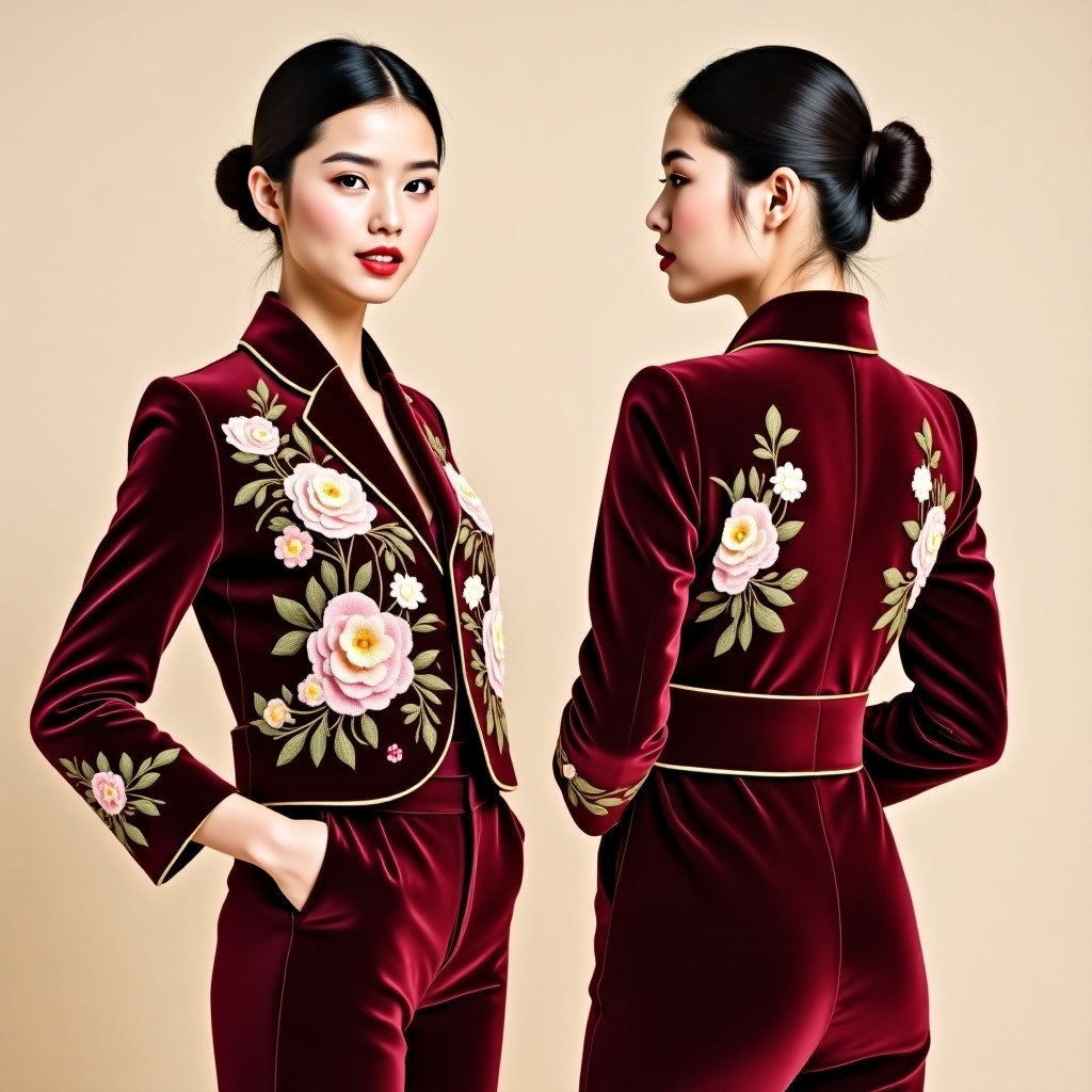 Couture Floral Embroidered Jacket Blazer