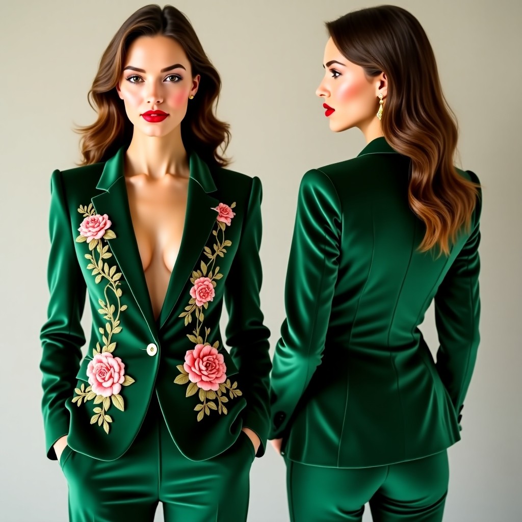 Royal Botanical Vine Embroidered Blazer