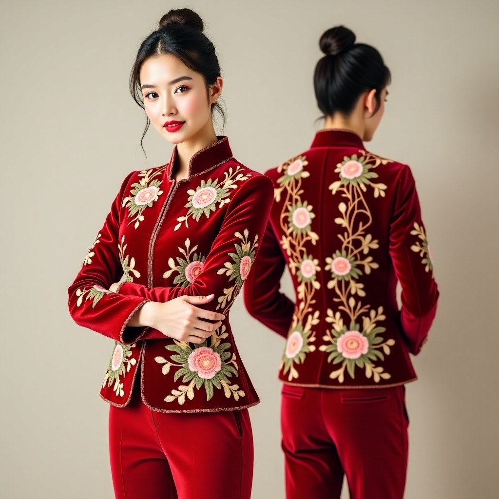 Couture Floral Branch Embroidered Blazer