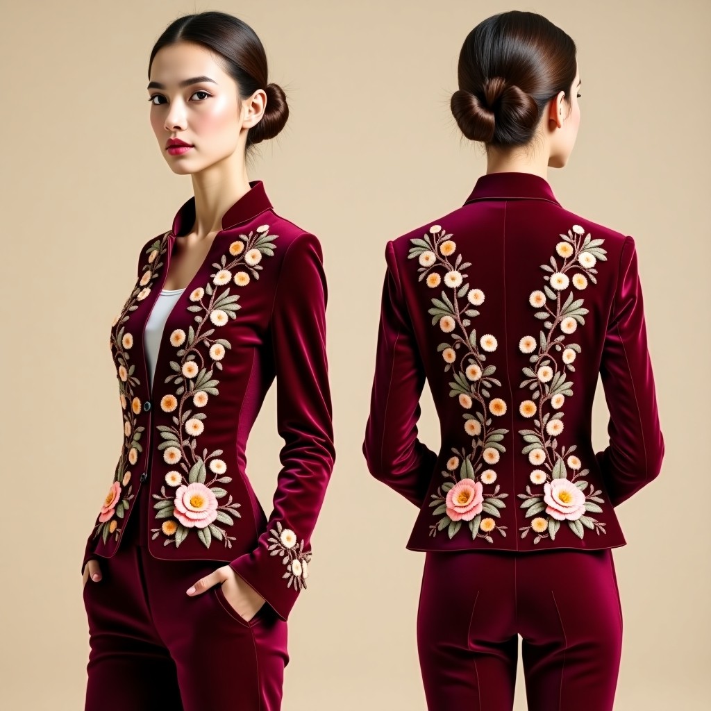 Royal Botanical Motif Embroidered Blazer