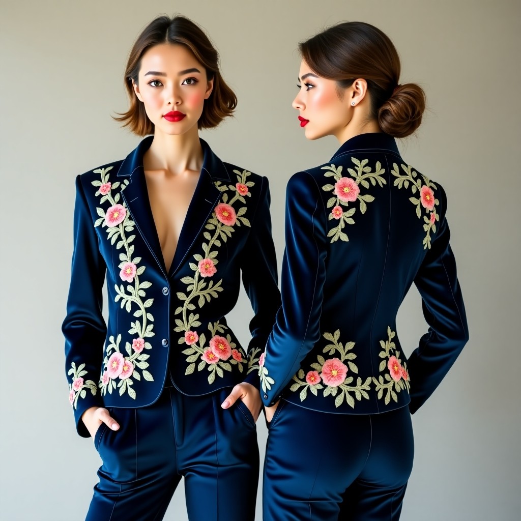 Ornate Floral Embroidered Designer Blazer