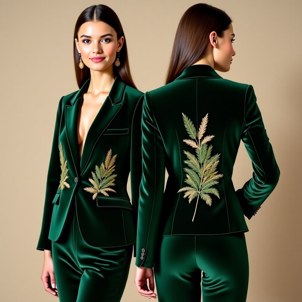 Royal Floral Motif Tailored Blazer