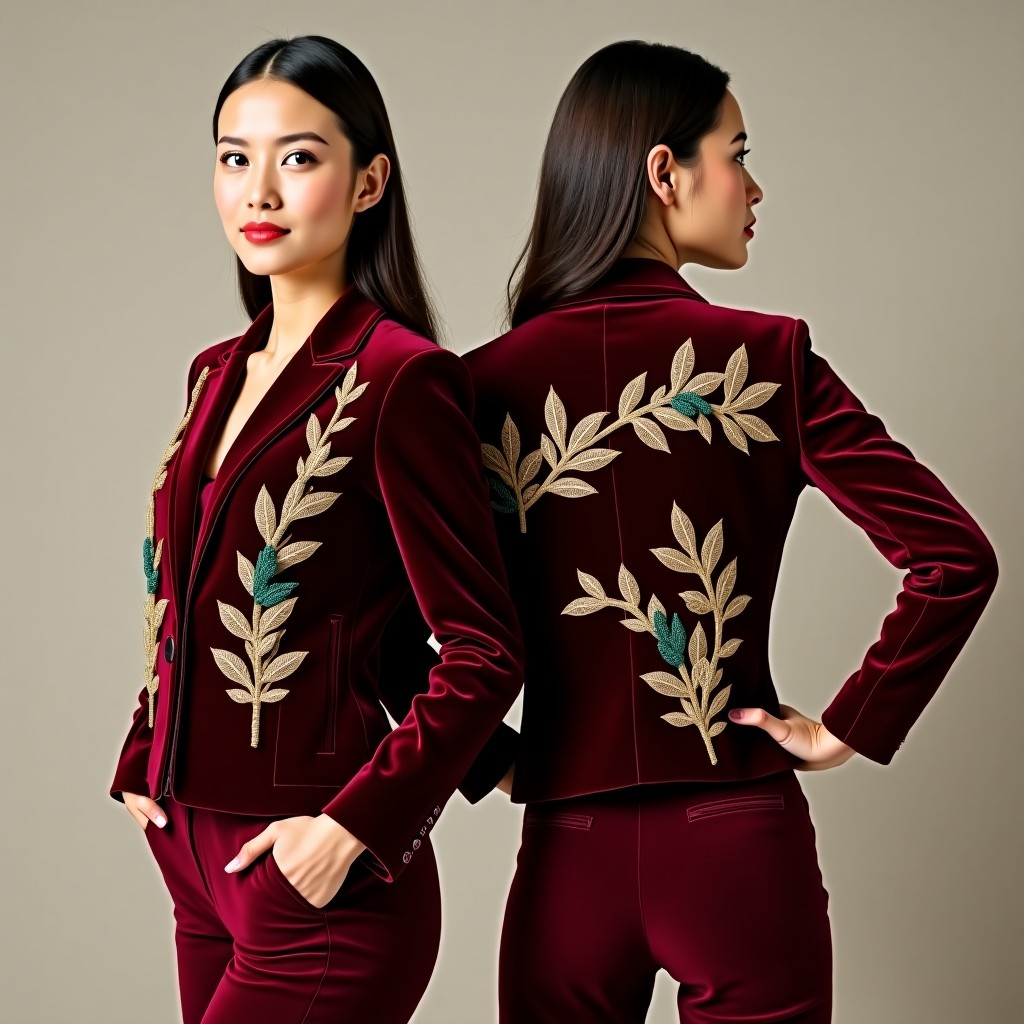 Luxury Floral Back Embroidered Blazer