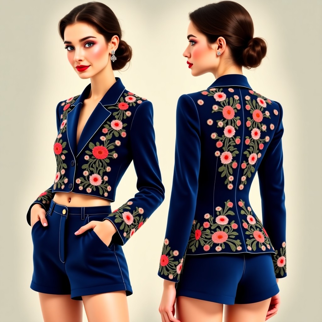 Luxury Embroidered Structured Blazer