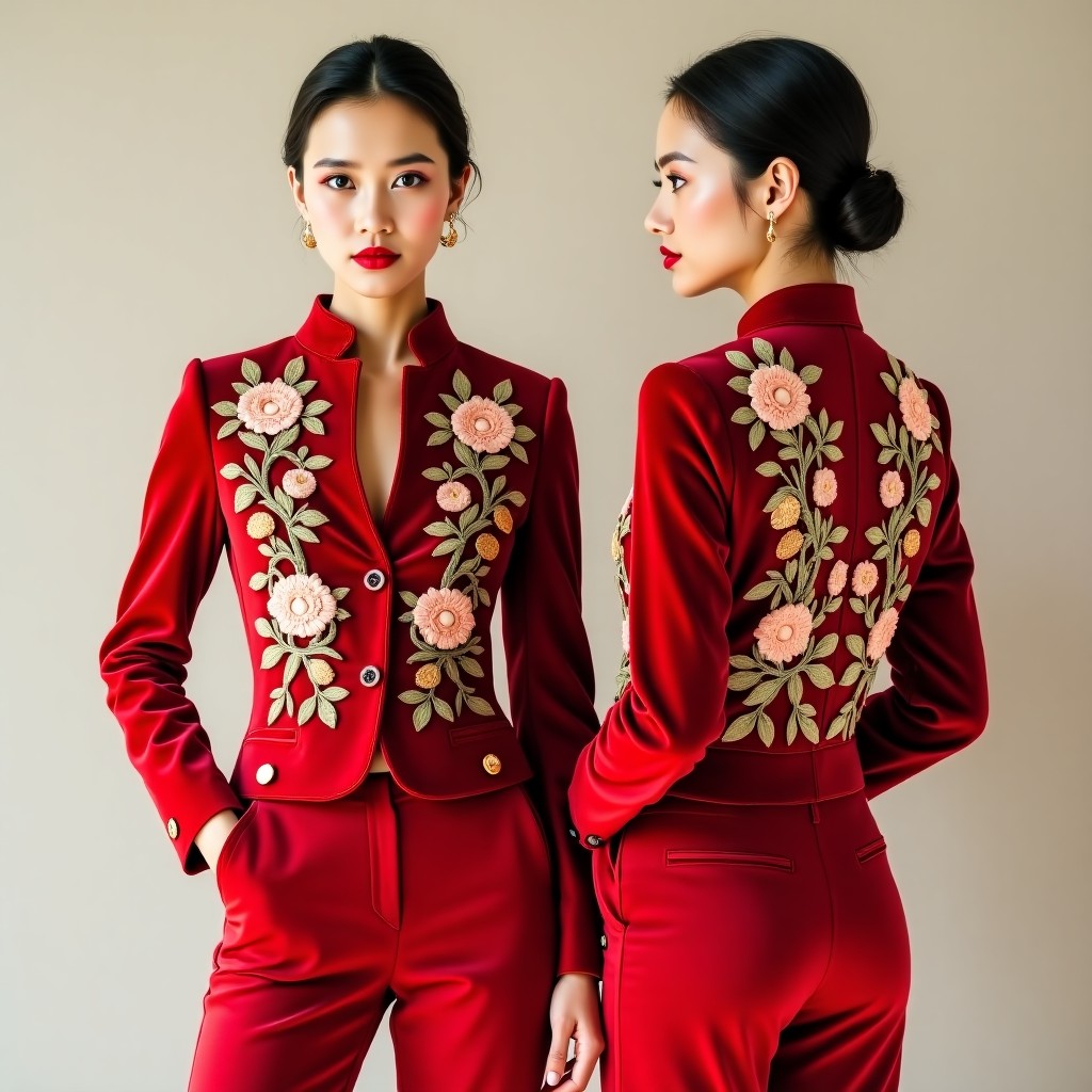 Premium Floral Branch Designer Blazer