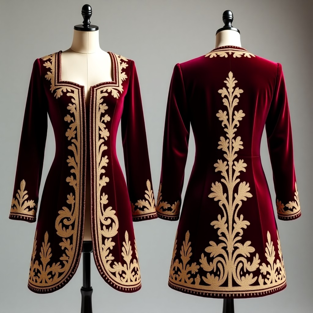 Delicate Vine Embroidered Evening Jacket