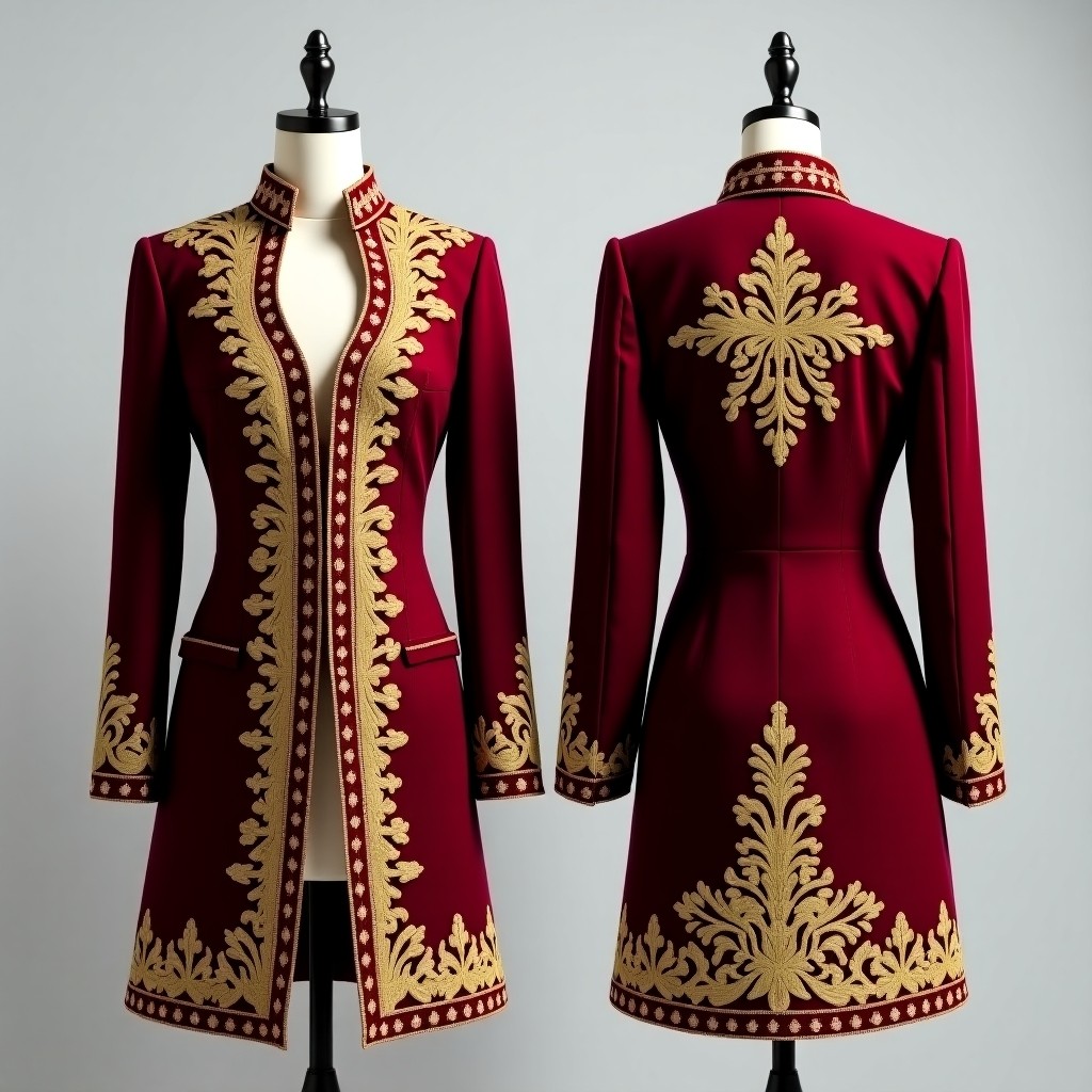 Sophisticated Raised Motif Fashion Jacket