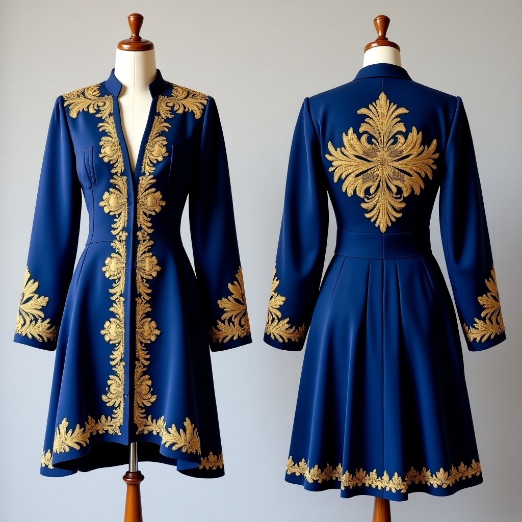 Graceful Vine Scroll Embroidered Jacket