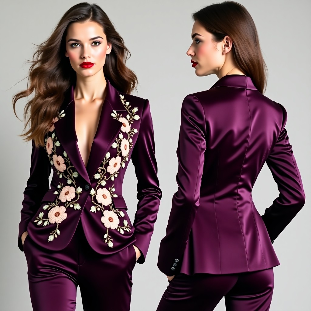 Detailed Floral Front Embroidered Jacket