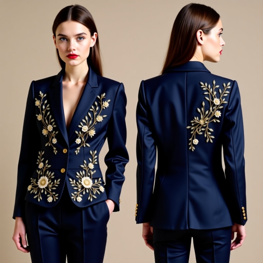 Floral Embroidered Signature Jacket