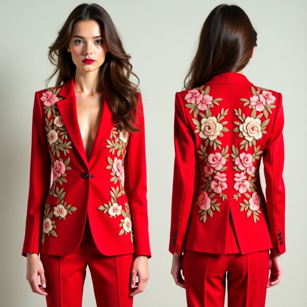Chic Botanical Tailored Occasion Jacket