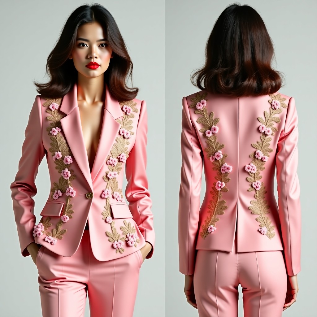 Luxury Floral Shoulder Embroidered Jacket