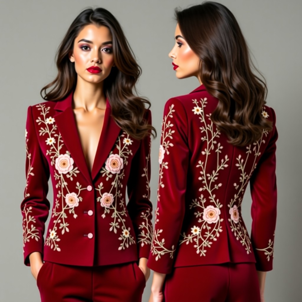 Luxury Botanical Scroll Jacket