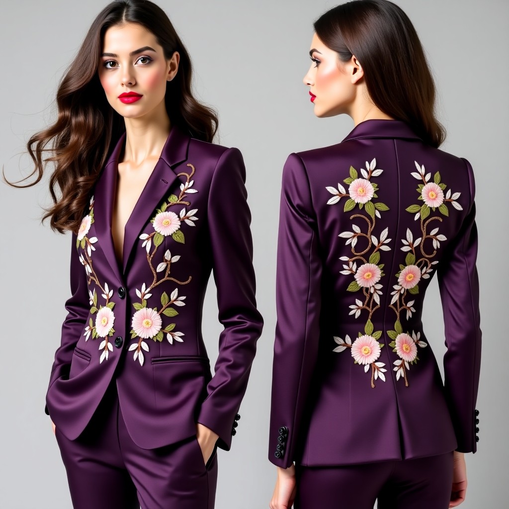 Modern Botanical Panel Jacket