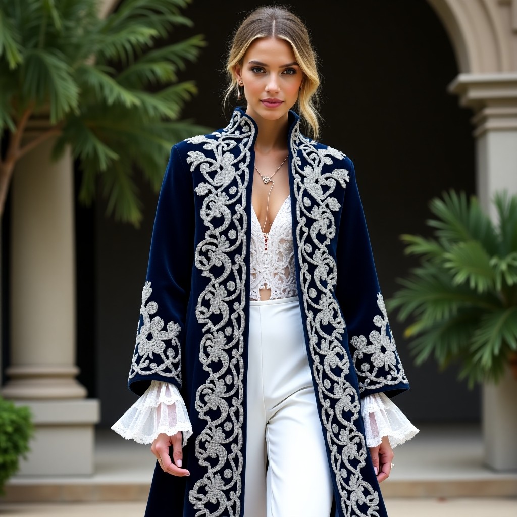 Enchanting Moroccan Petal Embroidery Gown
