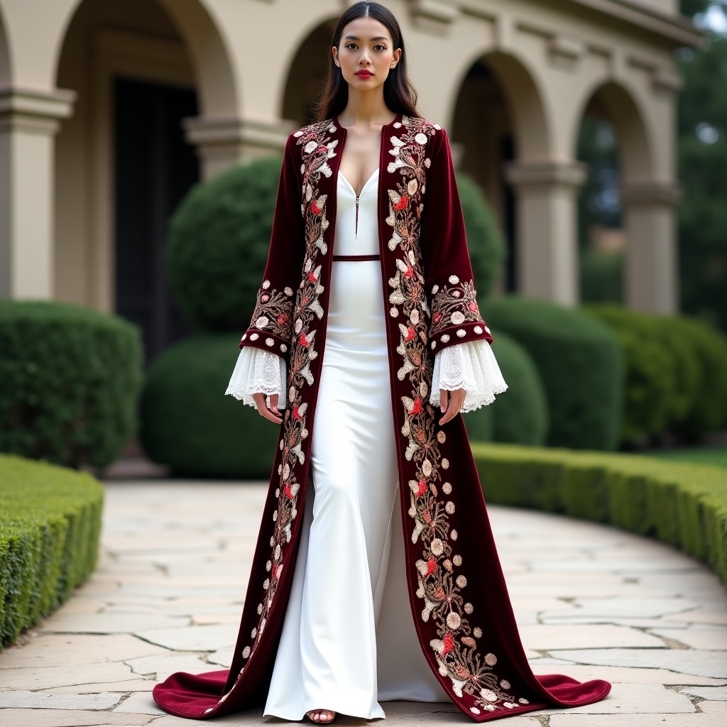 Regal Moroccan Rosevine Embroidery Wear