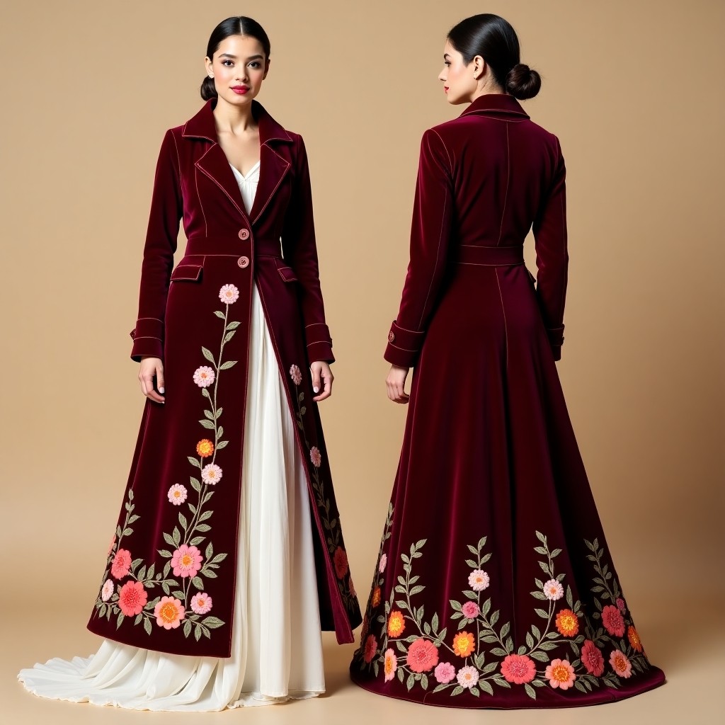 Exquisite Moroccan Floral Heritage Wear