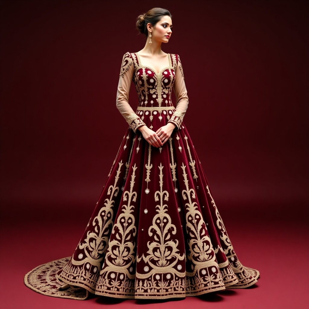 Elegant Macedonian Heritage Folk Dress