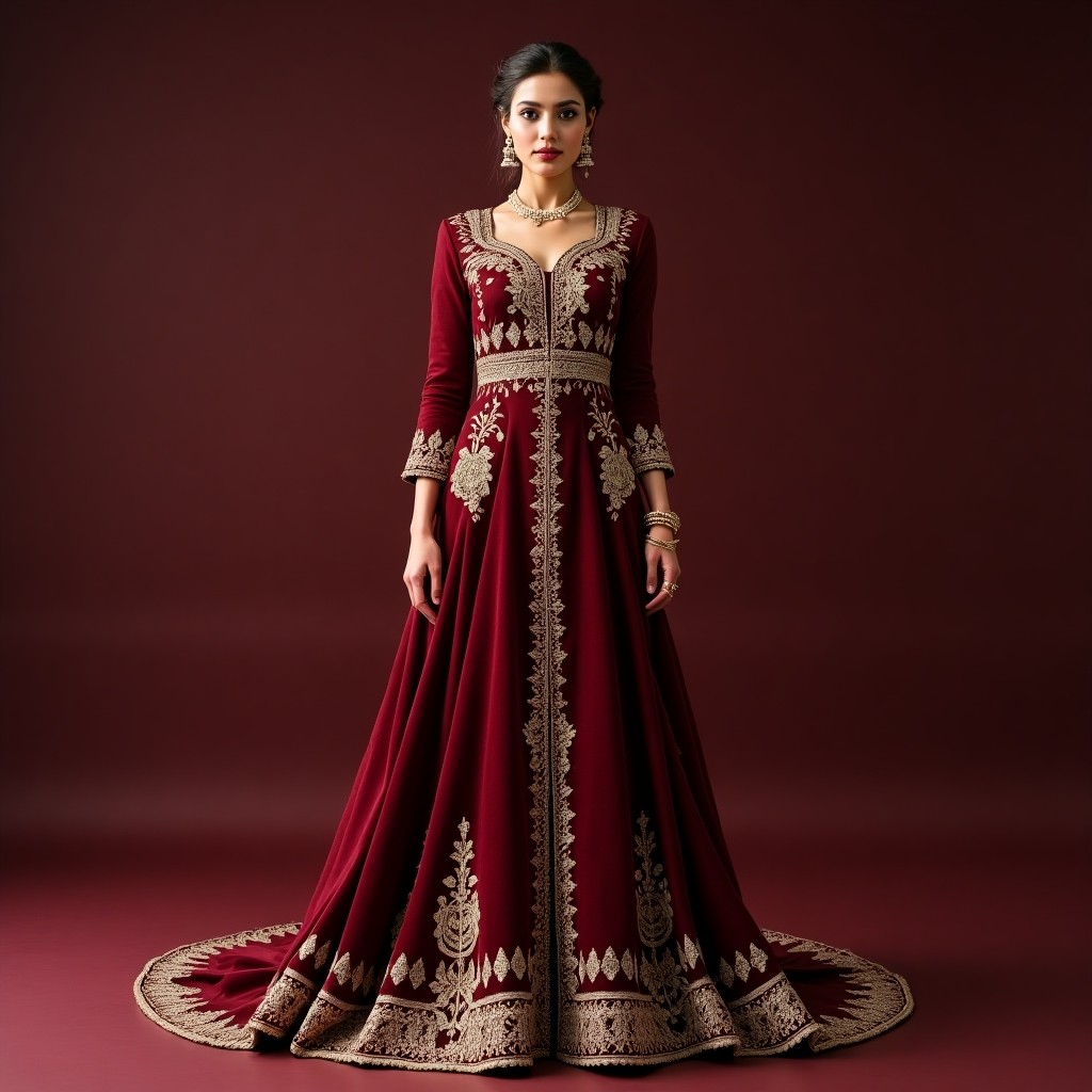Regal Macedonian Vine Pattern Dress