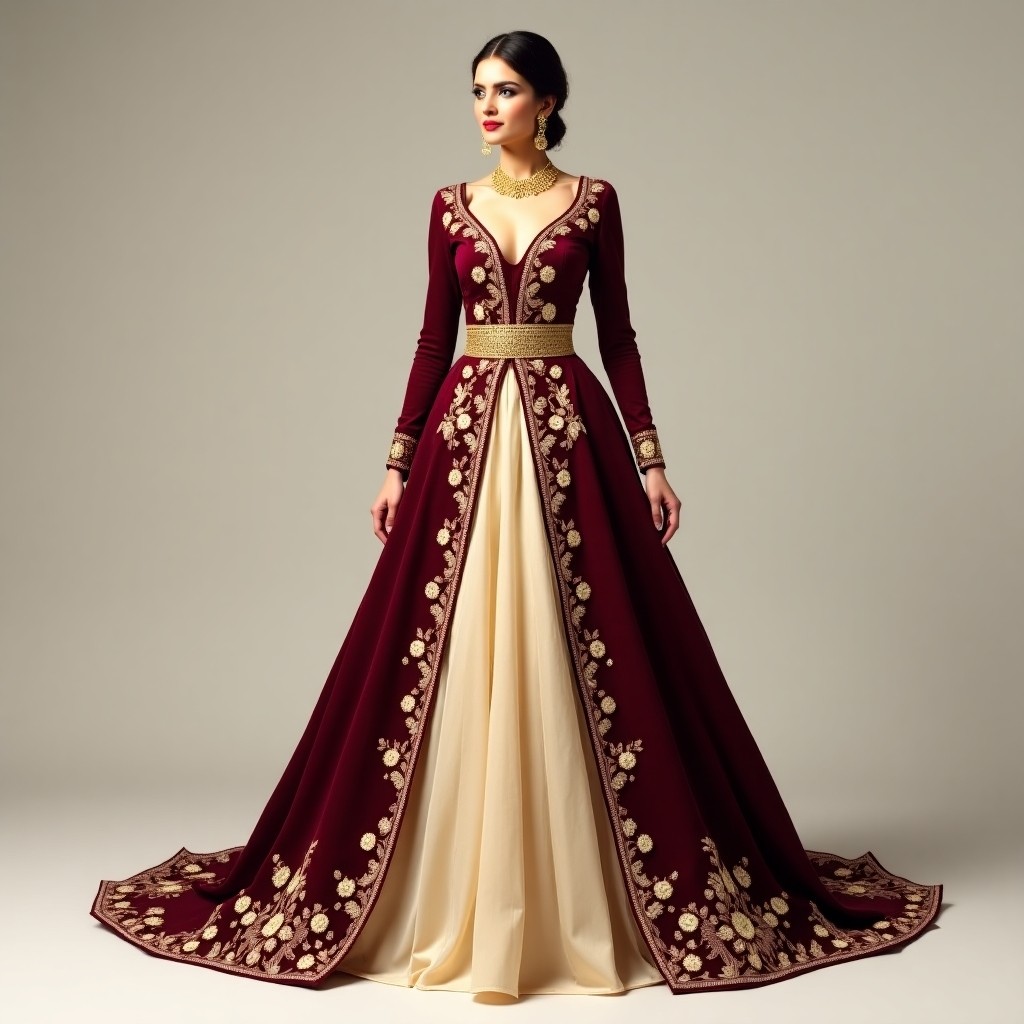 Refined Macedonian Heritage Embroidery Dress