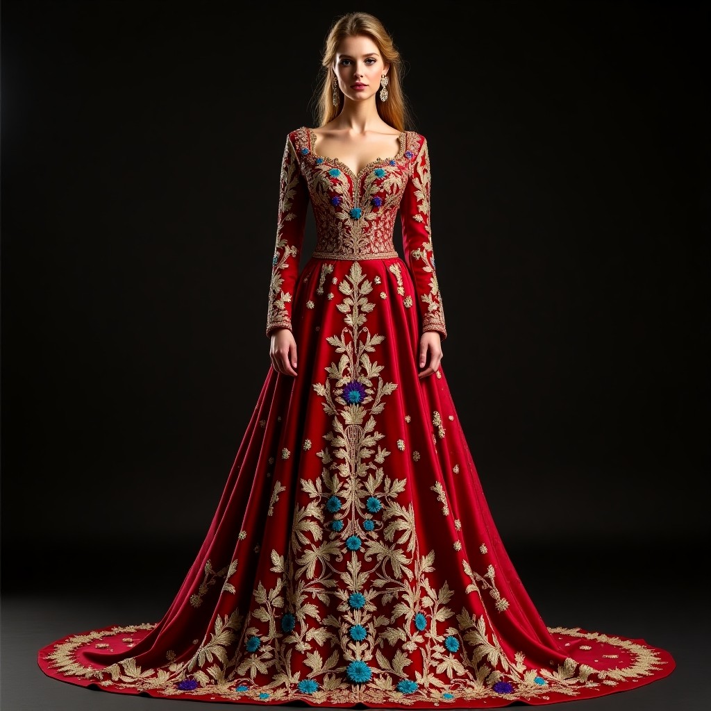Luxurious Macedonian Blossom Heritage Dress