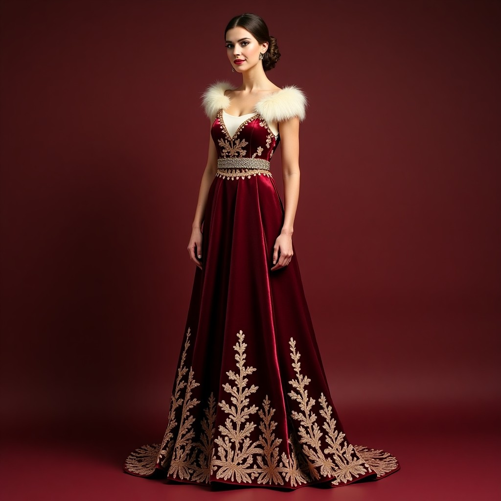 Luxurious Macedonian Vine Garden Dress
