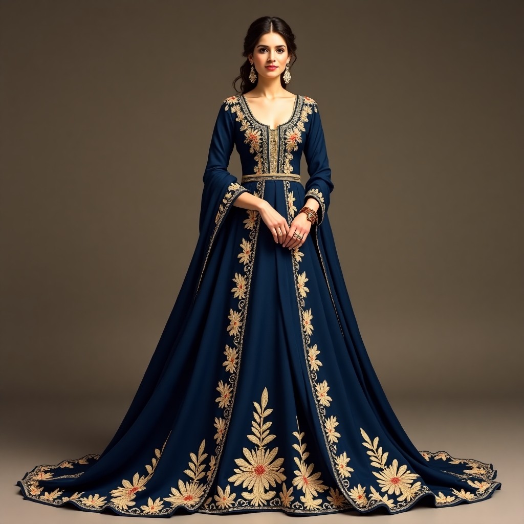Royal Macedonian Floral Scroll Gown