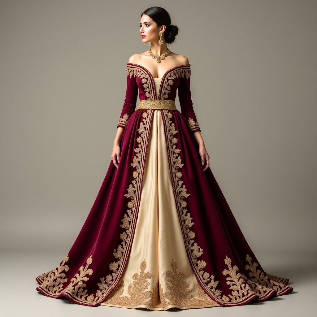 Royal Macedonian Floral Scroll Dress
