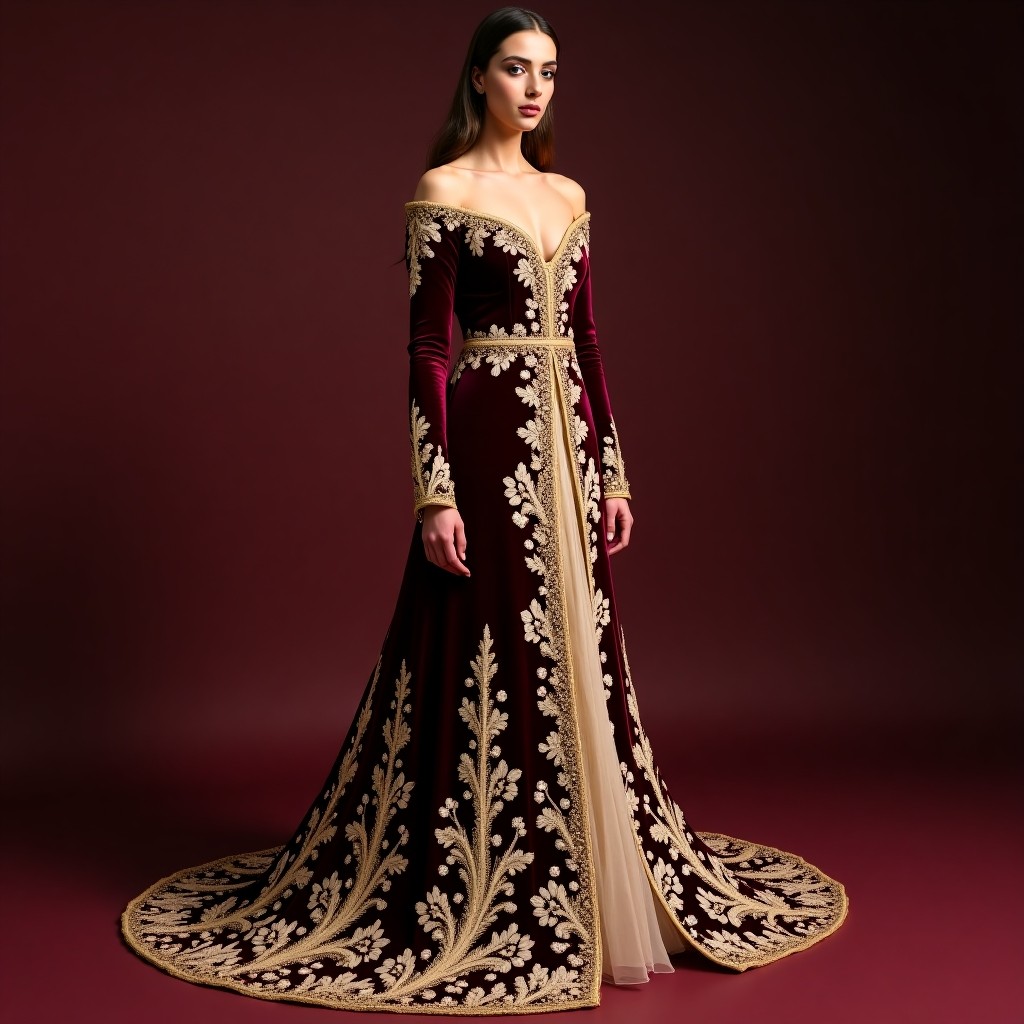 Signature Macedonian Floral Heritage Gown