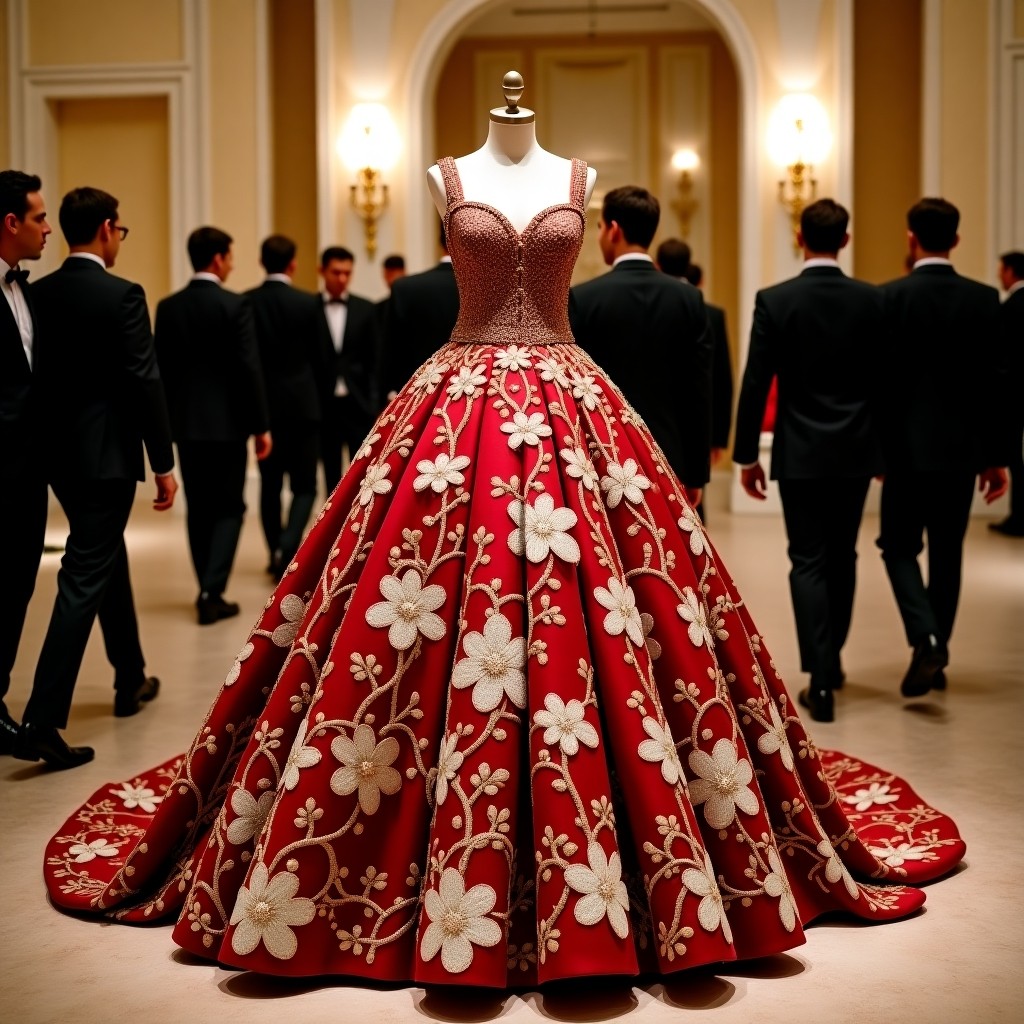 Vintage-Inspired Embroidered Royal Ball Gown