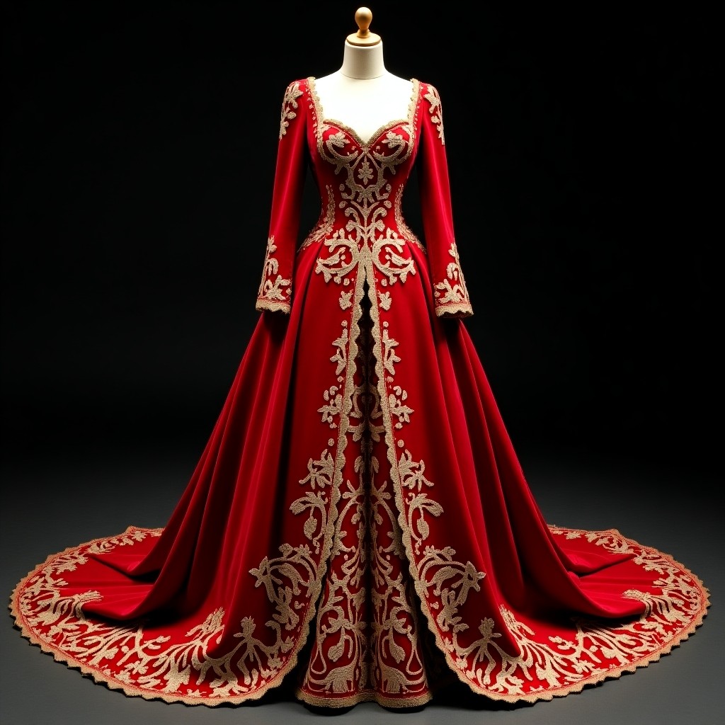 Exquisite Ornamental Floral Ball Gown
