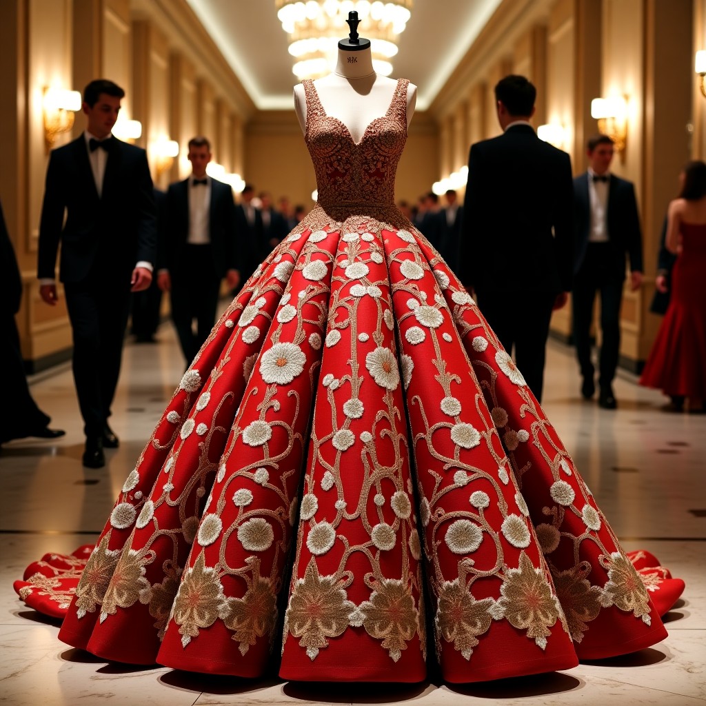 Majestic Floral Symphony Ball Gown