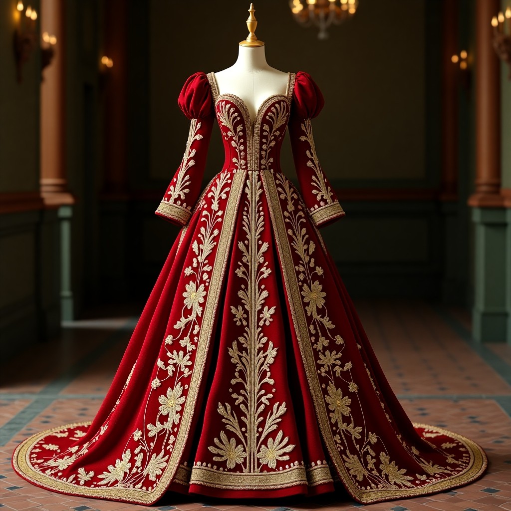 Grand Ornamental Floral Couture Ball Gown