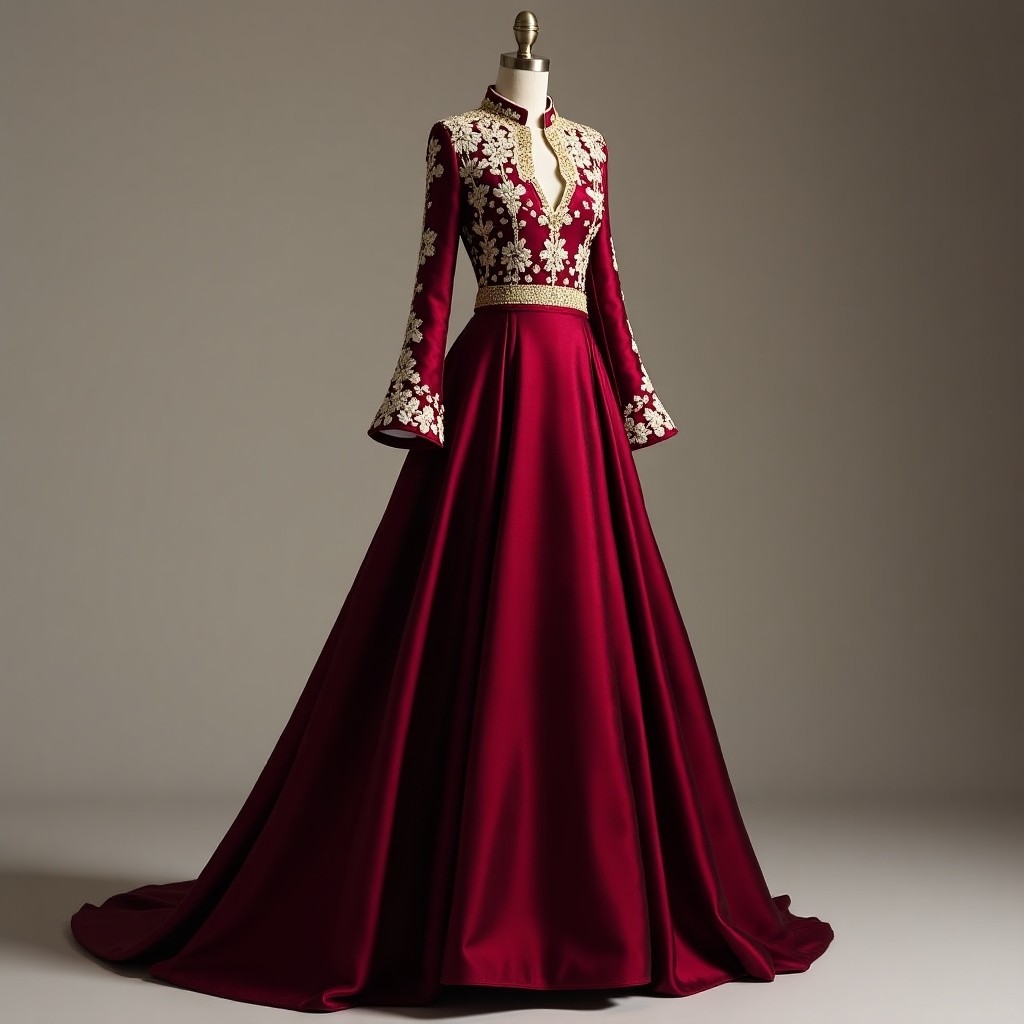 Elegant Botanical Cascade Ball Gown