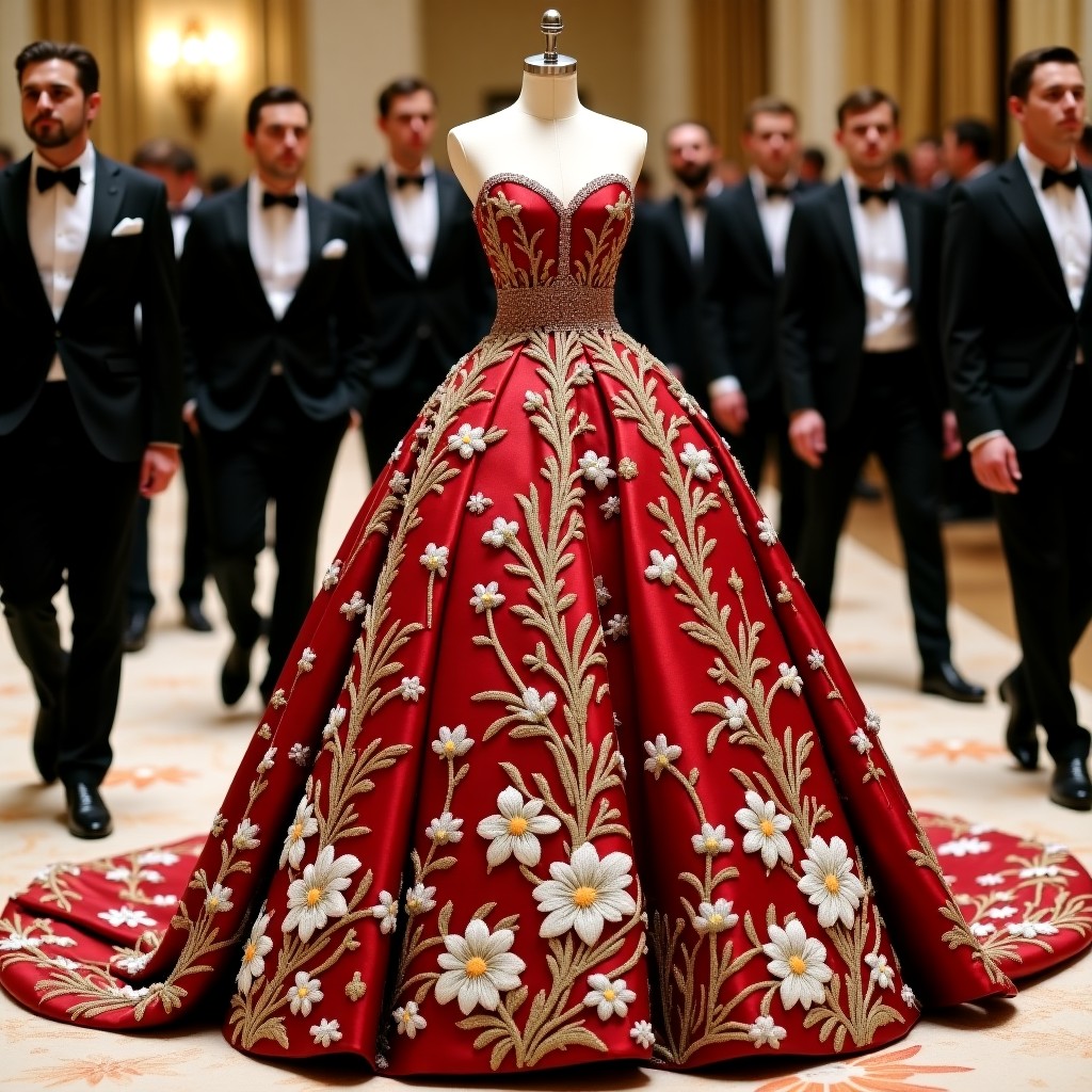 Premium Floral Lace Couture Ball Gown